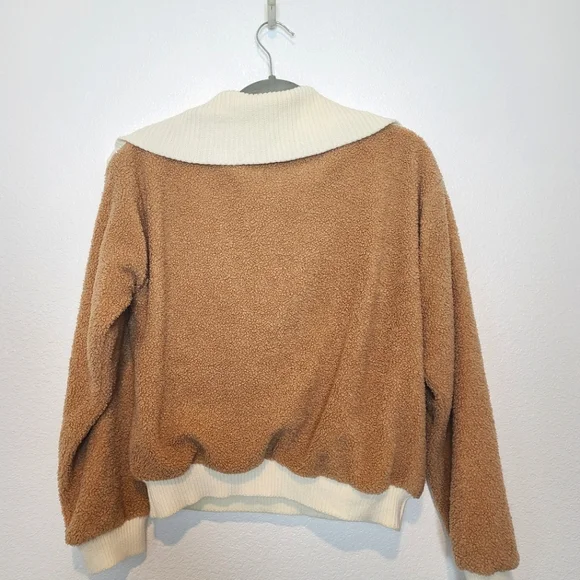 Anthropologie Dolan Left Coast Sherpa Oversized Collar Quarter Zip Sweat… - Picture 13 of 14
